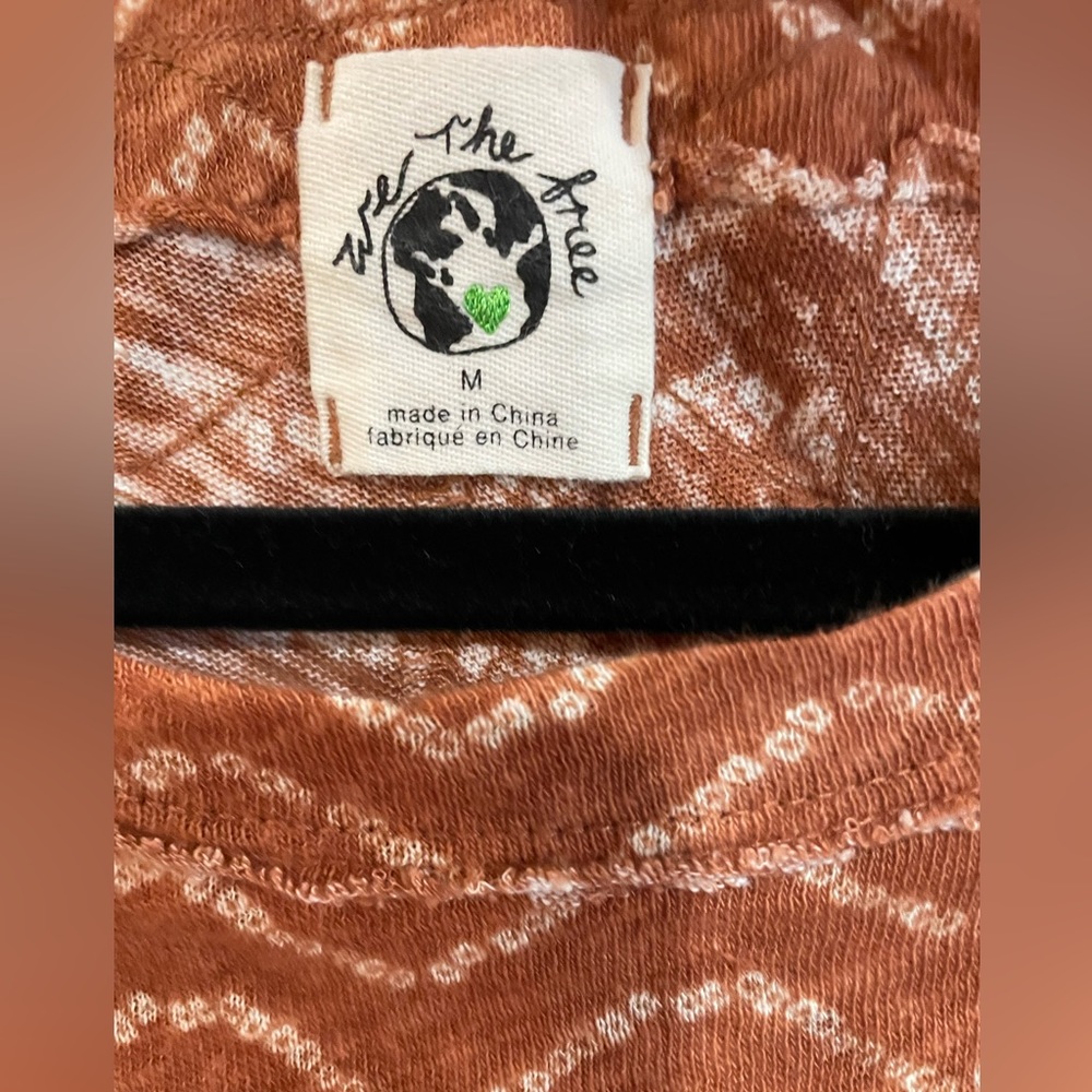 Free People Bali Backpacker T-shirt in Rust Combo Size Medium - Picture 3 of 7